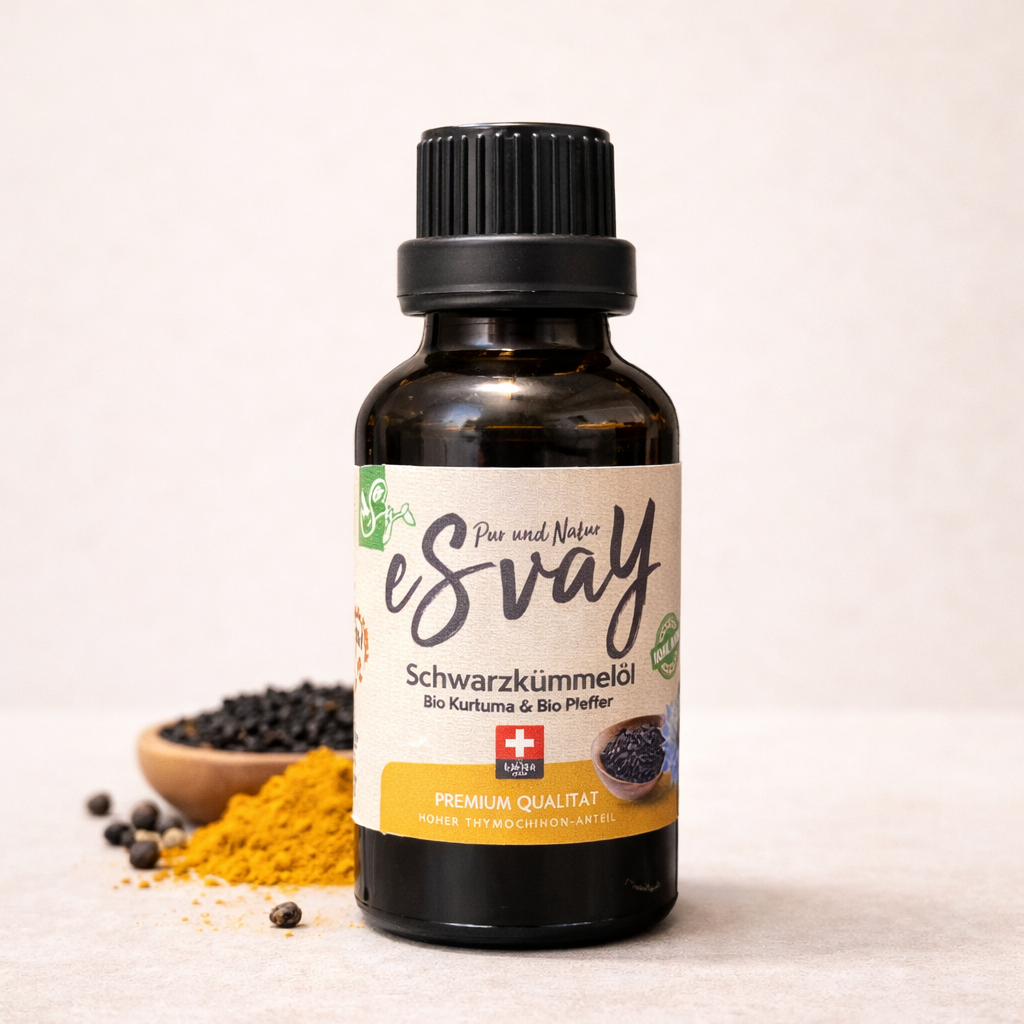 eSvaY Schwarzkümmelöl mit Bio-Kurkuma & Bio-Pfeffer