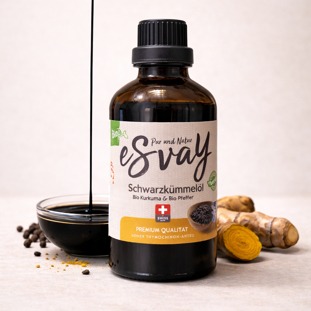 eSvaY Schwarzkümmelöl mit Bio-Kurkuma & Bio-Pfeffer